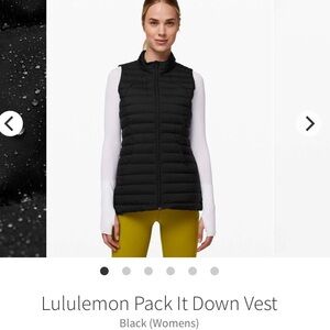 NWT Pack It Down Black Vest Size 6 with Bag